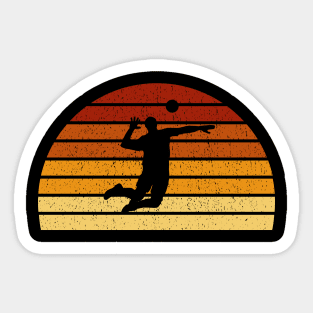 Vintage Sunset Volleyball Gift For Volleyball Players Sticker